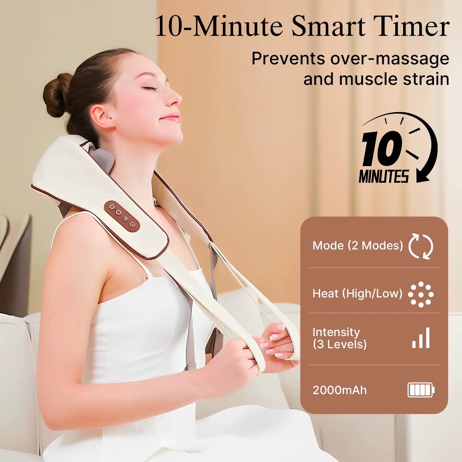 Experience Ultimate Relaxation with Our Cordless Neck and Shoulder Massager – Deep Tissue Pain Relief with Soothing Heat