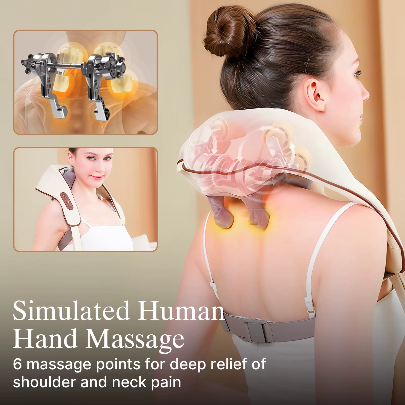 Experience Ultimate Relaxation with Our Cordless Neck and Shoulder Massager – Deep Tissue Pain Relief with Soothing Heat
