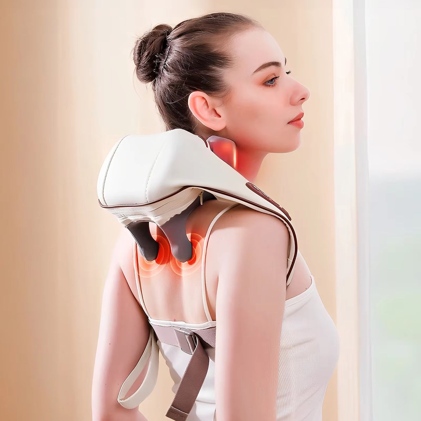 Experience Ultimate Relaxation with Our Cordless Neck and Shoulder Massager – Deep Tissue Pain Relief with Soothing Heat